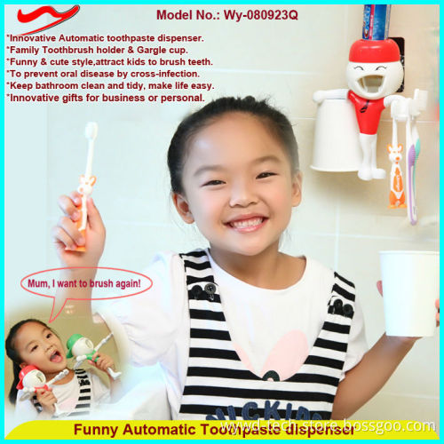 Automatic Toothpaste Dispenser /plastic Kids bathroom accessories set